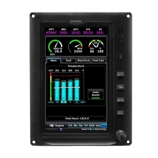 G3X Touch™ for Certificated Aircraft 7" Portrait Display with 4 Cylinder EIS