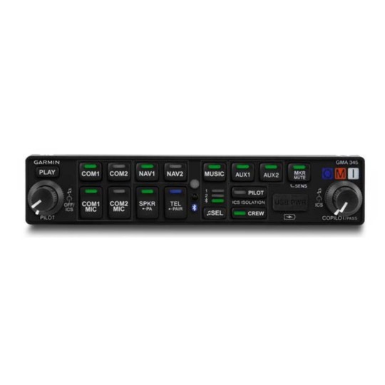 GMA™ 345 Audio Panel with Bluetooth Connectivity GMA™ 345 Audio Panel with Bluetooth Connectivity